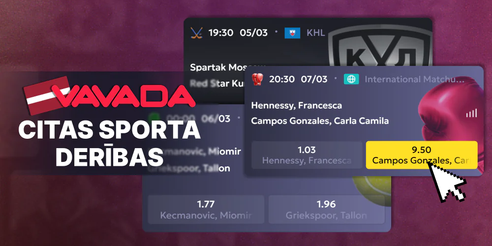 Reģistrējies Vavadā, lai liktu likmes uz sportu Latvijā