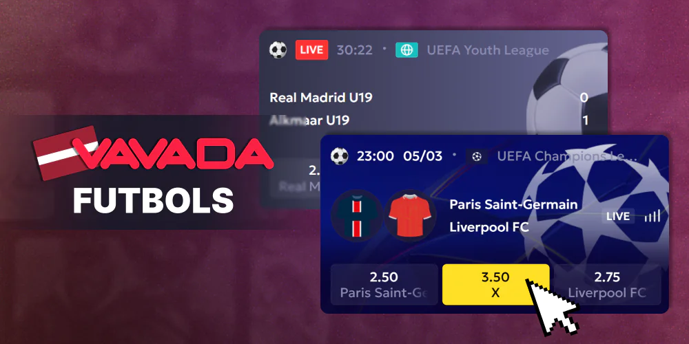 Futbola likmes uz Vavadu Latvijā