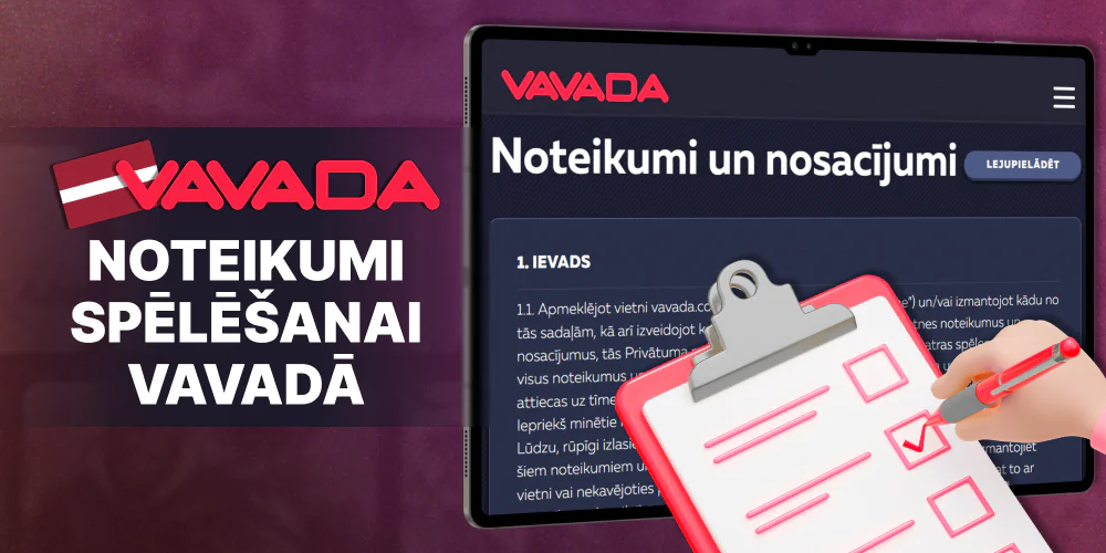 Spēles noteikumi un nosacījumi vietnē Vavada Latvijā