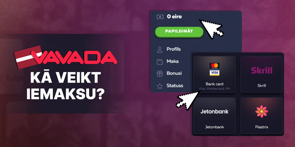 Vavada Latvia - kā papildināt savu atlikumu